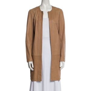 Vince Brown Long Leather Coat